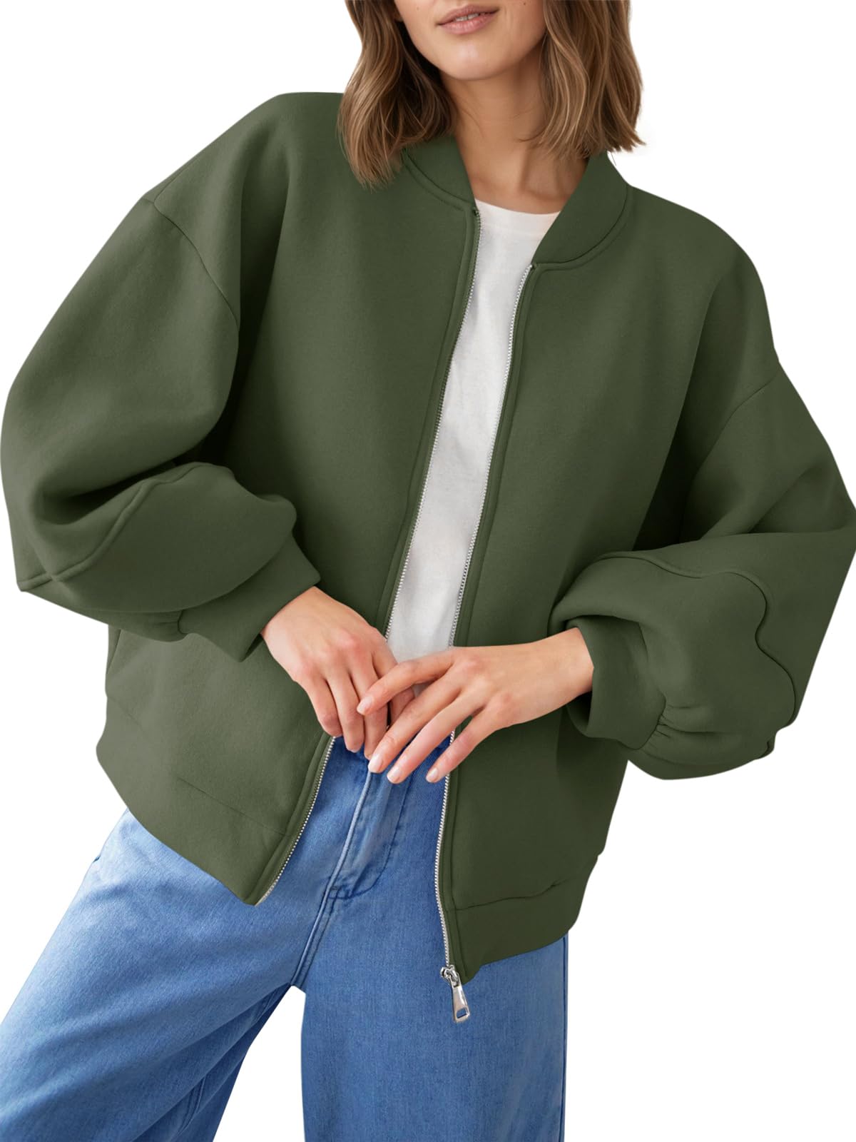 Fisoew Womens Zip Up Sweatshirt